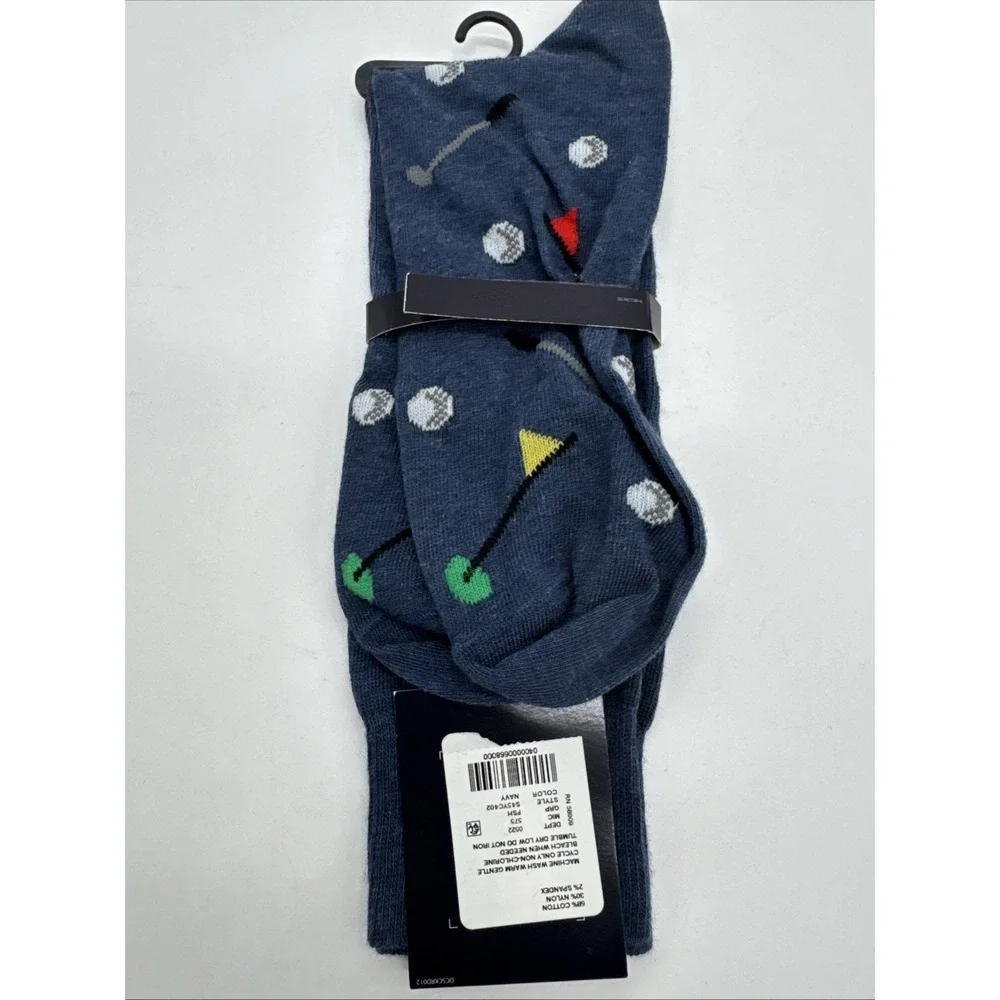 Cremieux Mens Navy Blue Italian Cotton Yarn Socks Golf 6-12 1/2  New
